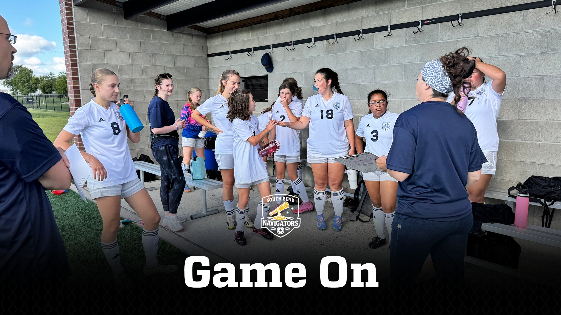 Navigators girls team huddle